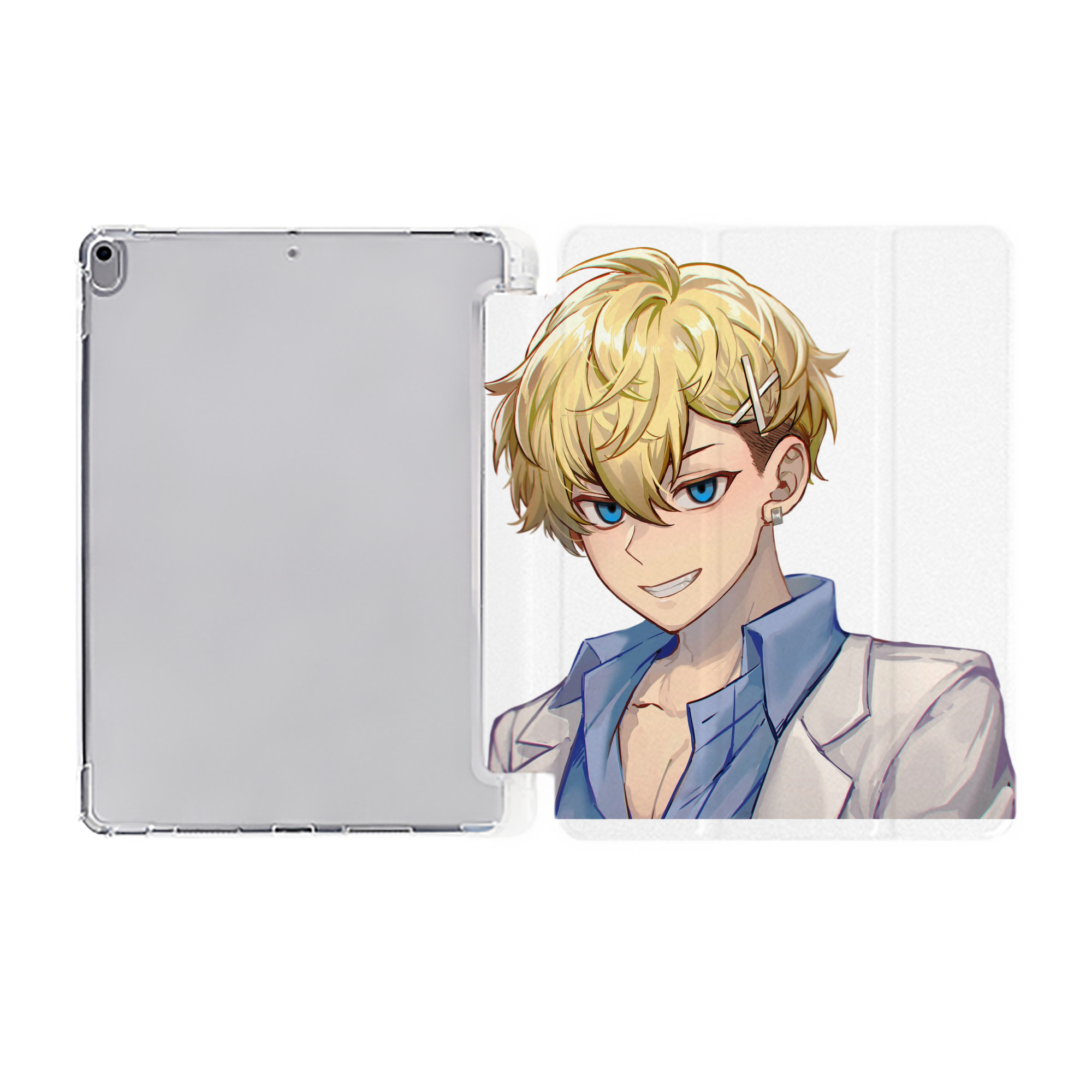 （画像用） 東京リベンジャーズ Tokyo Revengers IPad ケース ペン収納付き 三つ折りスタンド PUレザー×シリコン 対応機種9.5/10.5/10.9インチ